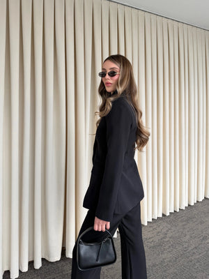 Siyah Hakim Yaka Ceket Pantolon Takım - 7100