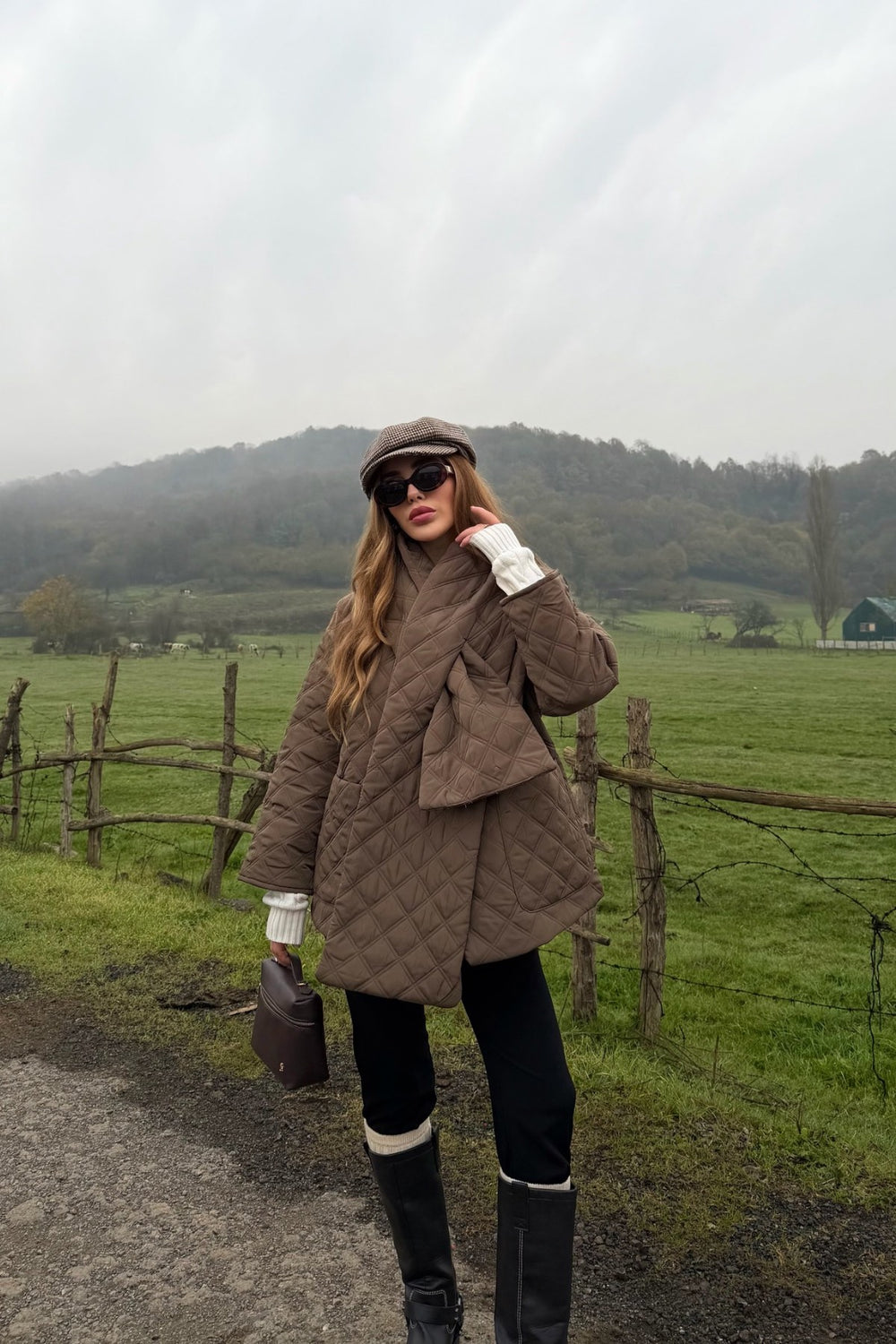 Vizon Kapitone Şallı Mont - 0762