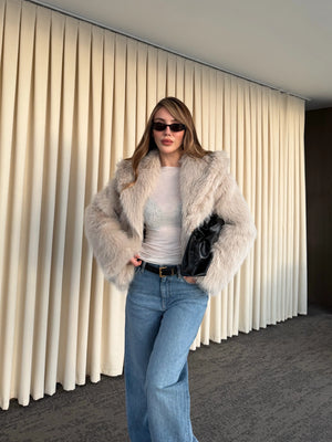 Bej Kürk Mont - 9679