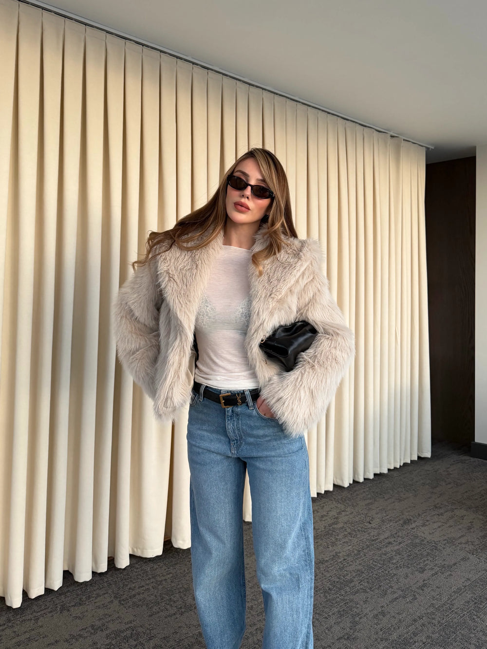 Bej Kürk Mont - 9679