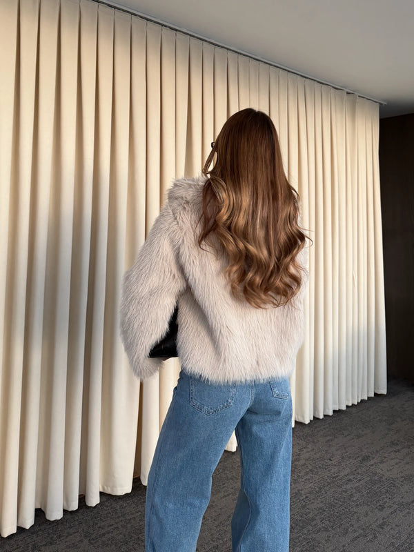 Bej Kürk Mont - 9679