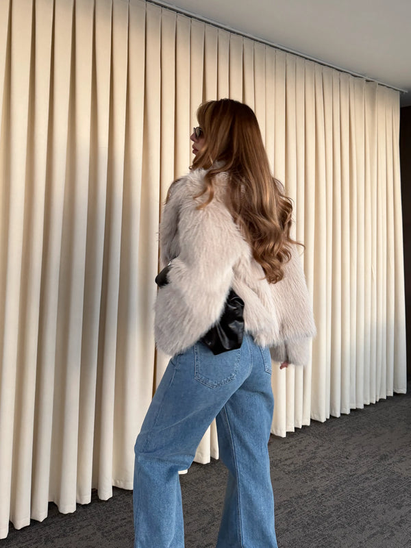 Bej Kürk Mont - 9679