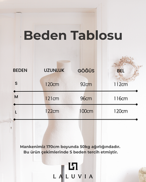 Adaçayı Nakışlı Elbise - 3437