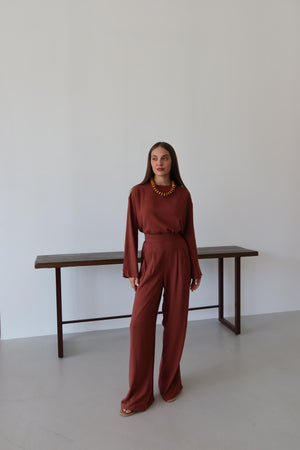 Kiremit Marisol Bluz Pantolon Takım