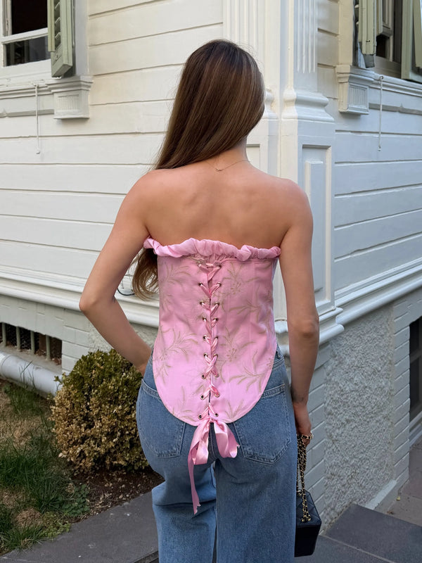 Pembe Tasarım Korse - 7948