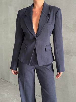 Lacivert Kol Pens Ve Belden Oturtmalı İkili Takım