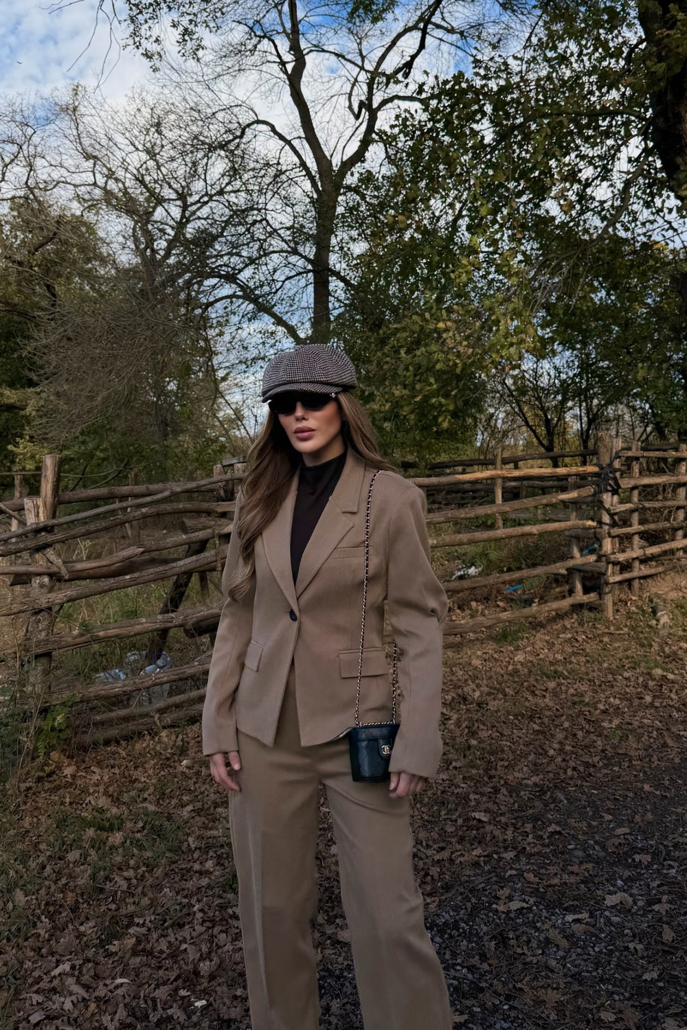 Camel Tek Düğmeli Ceket Pantolon Takım - 9480