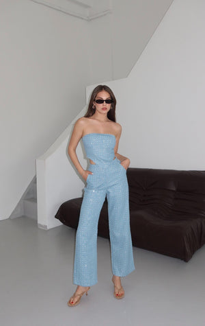 Mavi Pullu Kot Pantolon