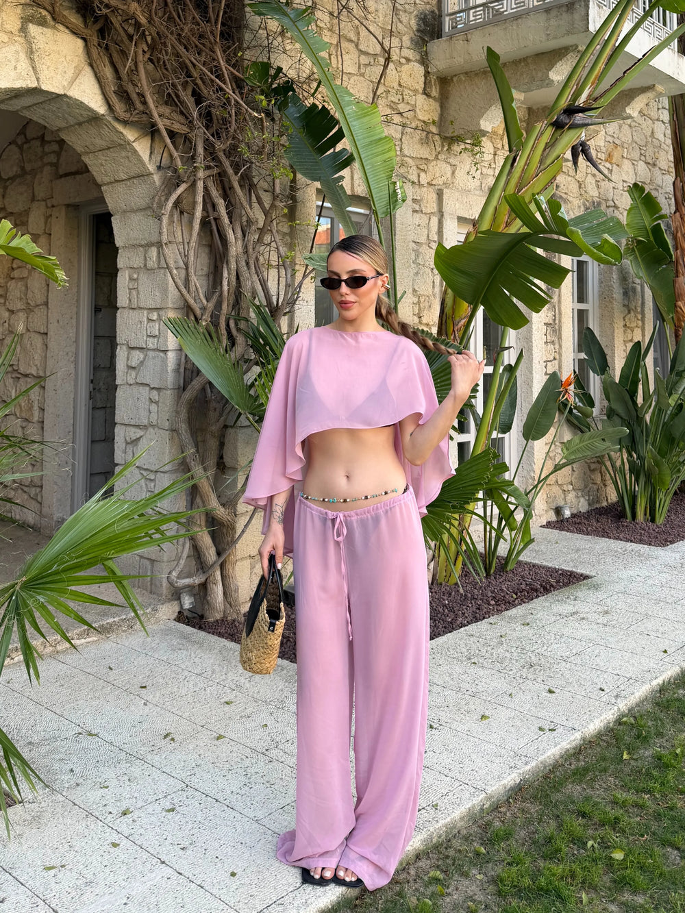 Pembe Şifon İkili Takım - 2246