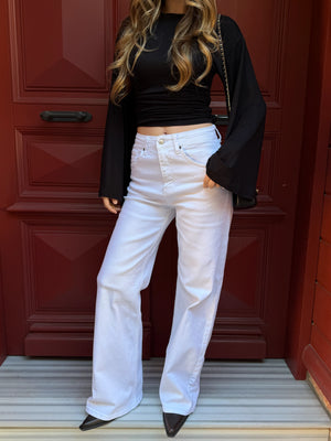 Beyaz Wide Leg Jean - 24124