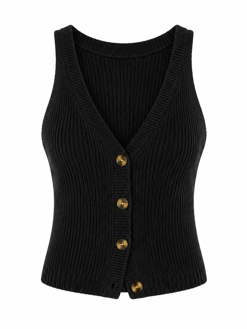 Siyah Chic Yelek - 1354