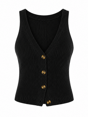 Siyah Chic Yelek - 1354