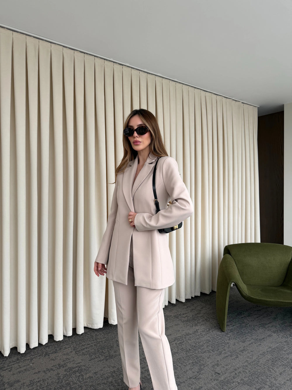 Taş Belden Oturtma Blazer Ceket - 9684