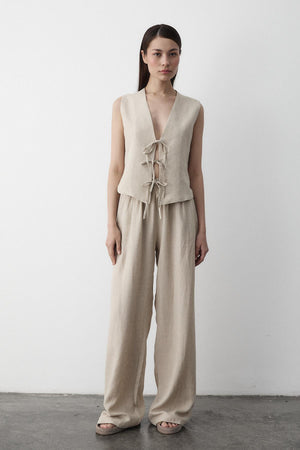 Natural 3 Bağcıklı Yelekli Müslin Takım