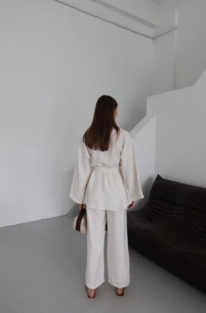 Natural Bağlamalı Kimono Takım