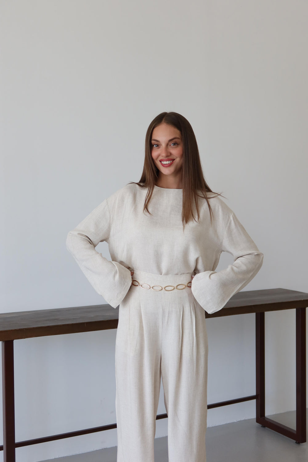 Natural Marisol Bluz Pantolon Takım