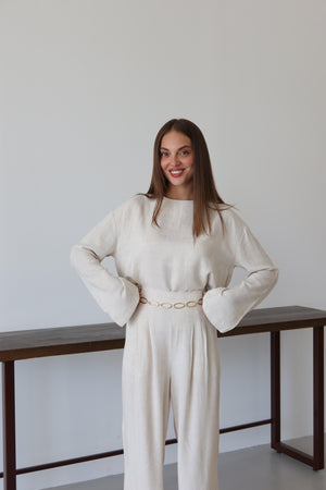 Natural Marisol Bluz Pantolon Takım