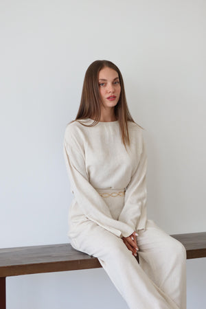 Natural Marisol Bluz Pantolon Takım