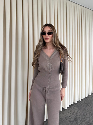 Vizon Dantelli İkili Triko Takım - 2602