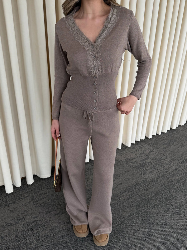 Vizon Dantelli İkili Triko Takım - 2602