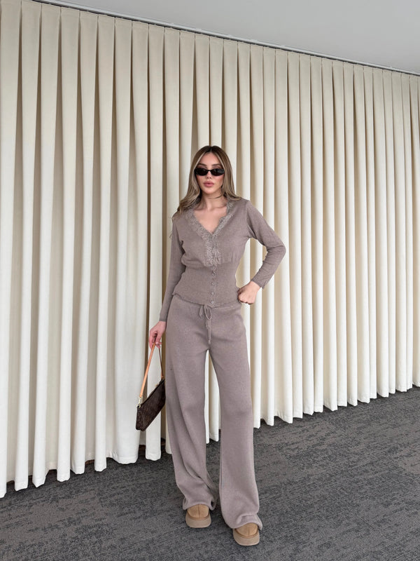 Vizon Dantelli İkili Triko Takım - 2602