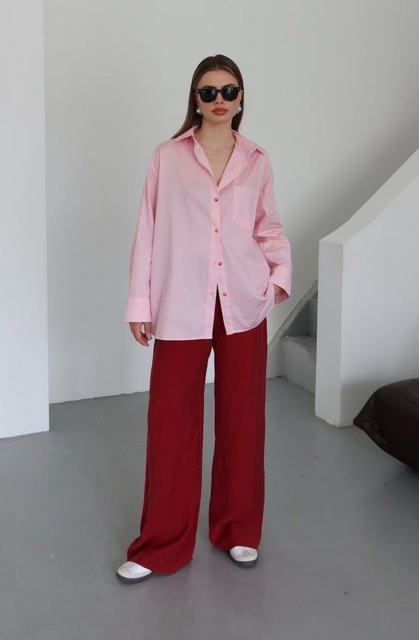 Pembe Oversize Gömlek