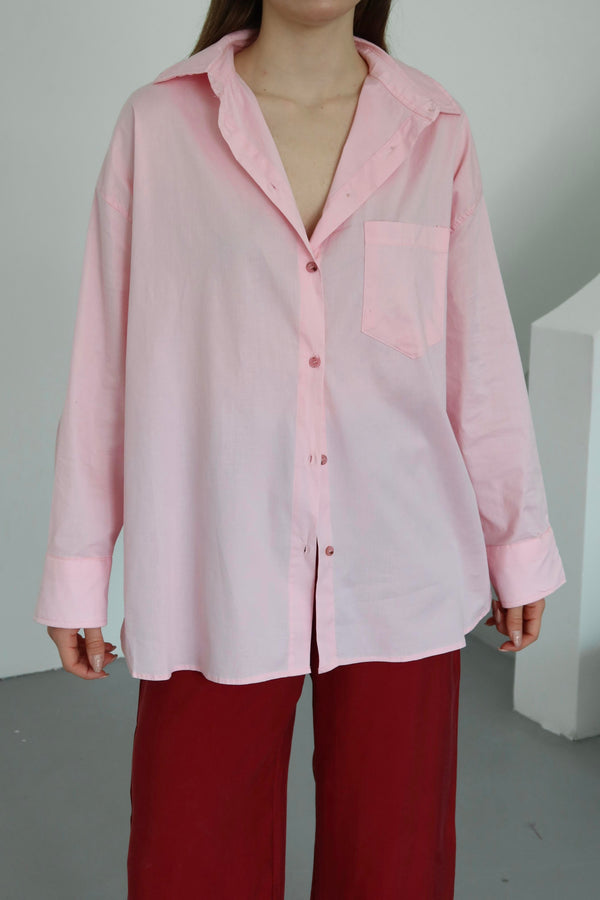 Pembe Oversize Gömlek