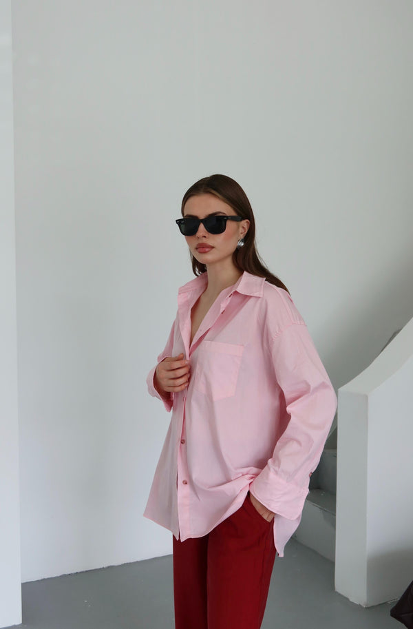 Pembe Oversize Gömlek