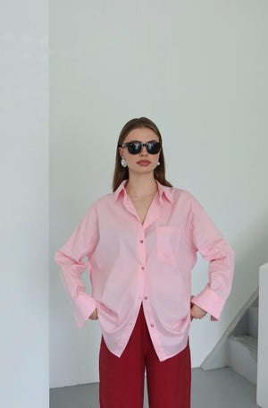 Pembe Oversize Gömlek