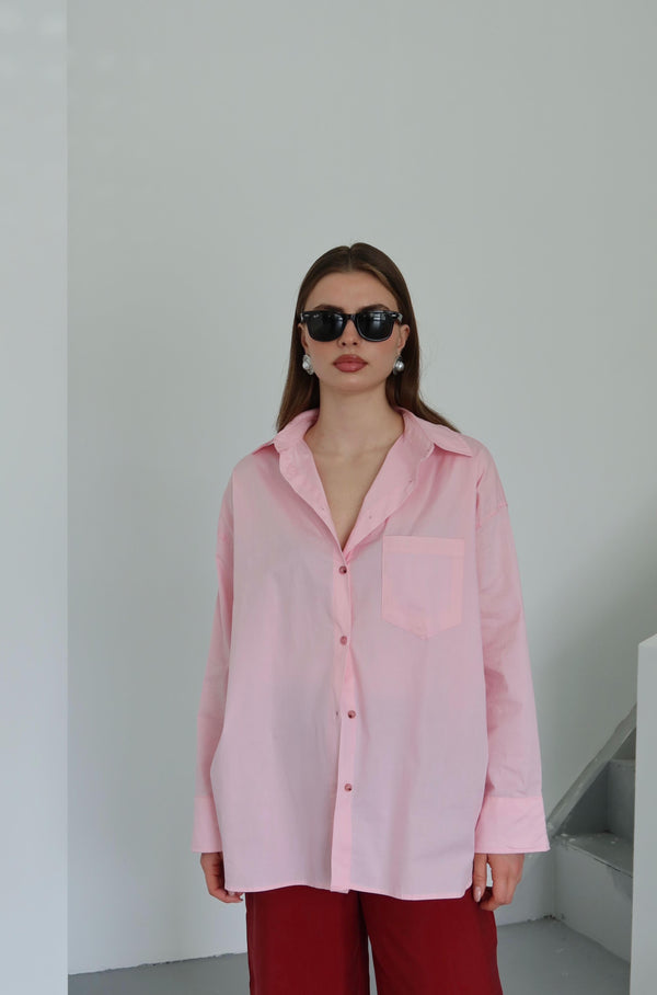 Pembe Oversize Gömlek
