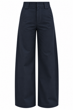 Lacivert Geniş Köprülü Barrel Pantolon - 4290