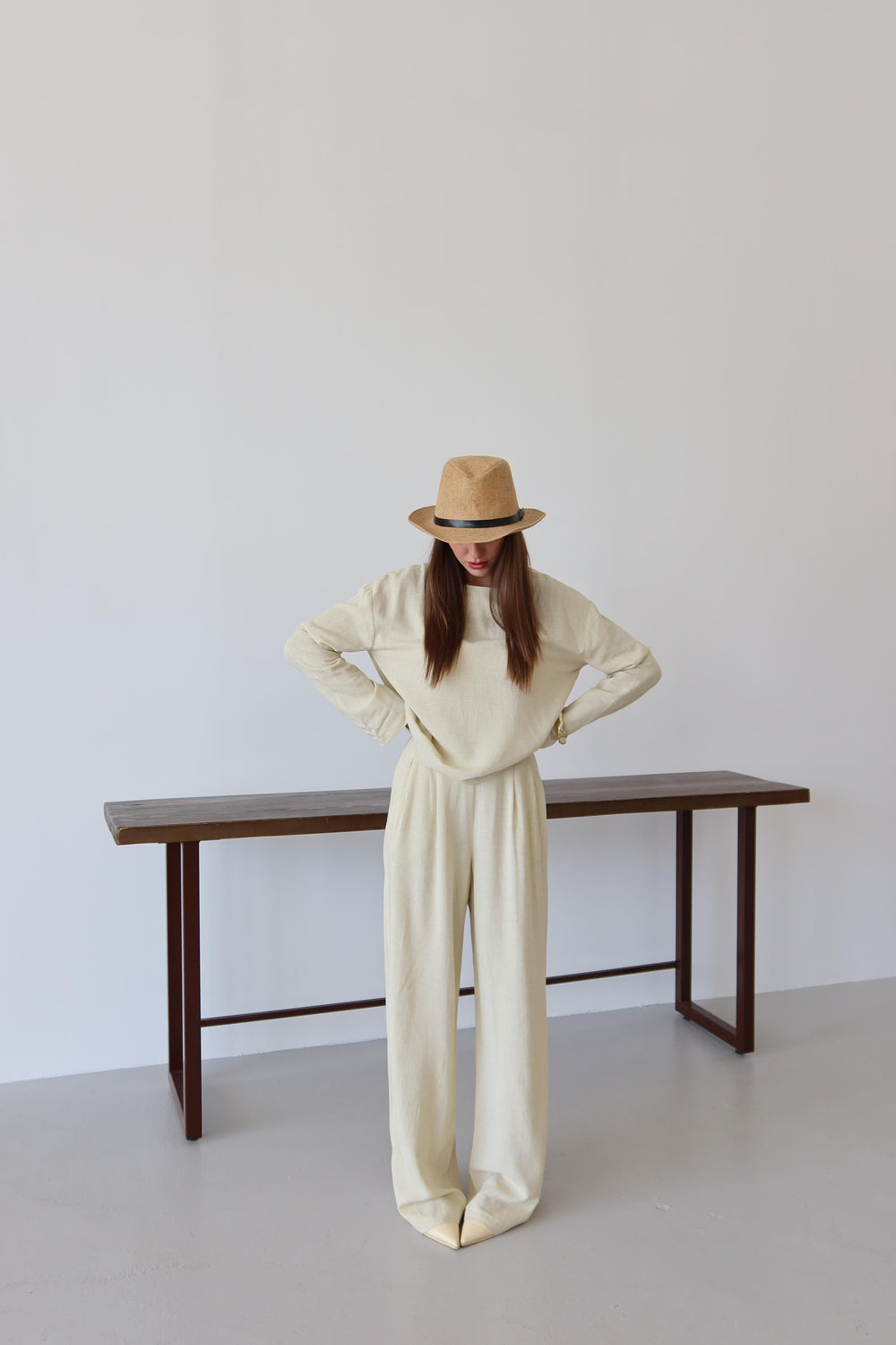 Sarı Marisol Bluz Pantolon Takım