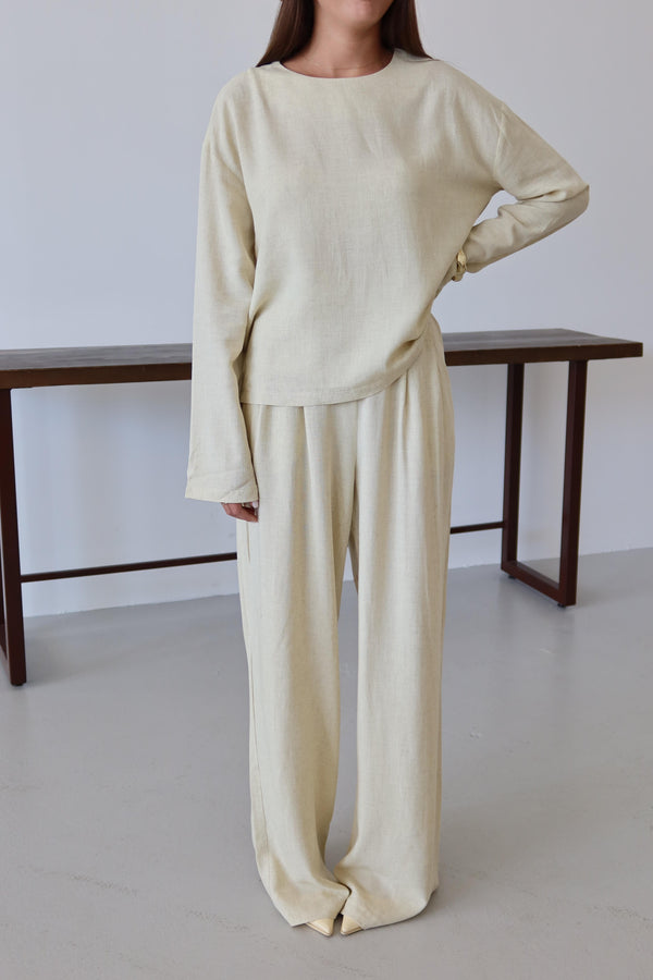 Sarı Marisol Bluz Pantolon Takım