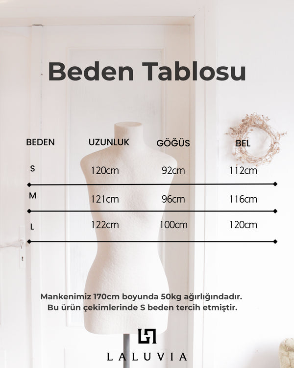 Kahverengi Nakışlı Elbise - 3437