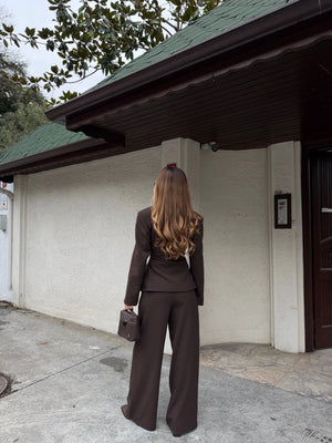 Kahverengi 4 Yan Düğmeli Ceket Pantolon Takım - 202602