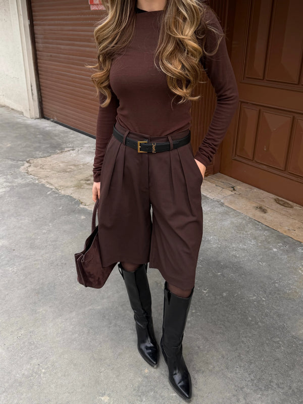 Kahverengi Bermuda Şort - 40589