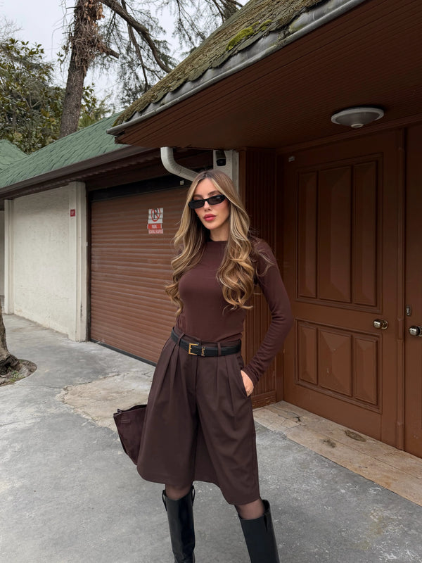 Kahverengi Bermuda Şort - 40589