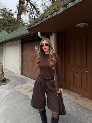 Kahverengi Bermuda Şort - 40589