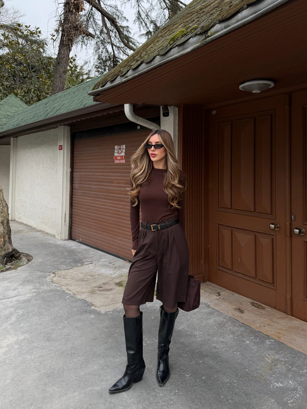 Kahverengi Bermuda Şort - 40589