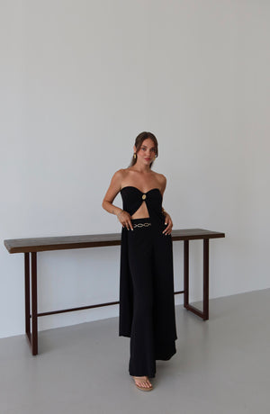 Siyah Bianca Pelerin Pantolon Takım