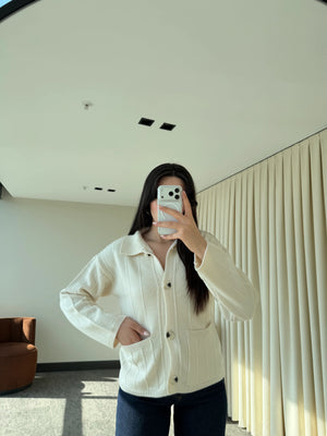 Ekru Büyük Cepli Hırka - 9011