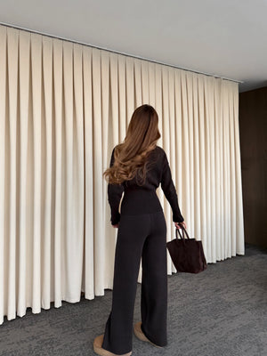 Siyah Çıtçıt Düğmeli Triko Takım - 904