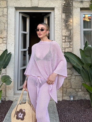 Pembe Asimetrik İkili Plaj Takım - 0526