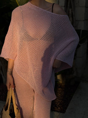 Pembe Asimetrik İkili Plaj Takım - 0526
