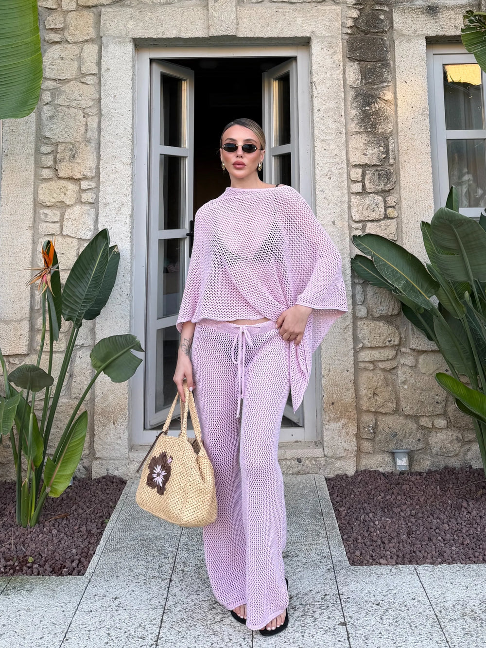 Pembe Asimetrik İkili Plaj Takım - 0526