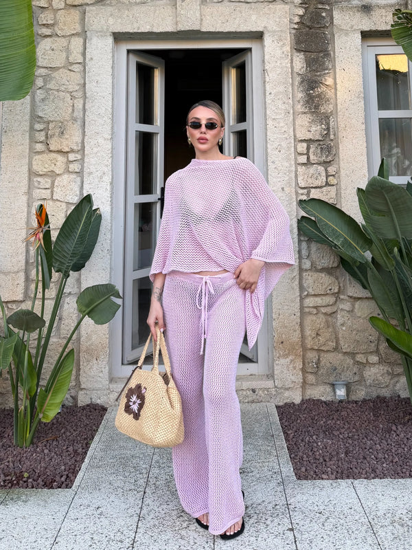 Pembe Asimetrik İkili Plaj Takım - 0526