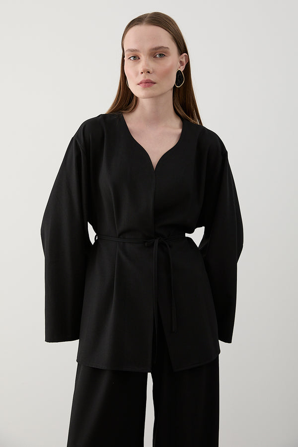 Siyah İpli Kimono Takım - 8864