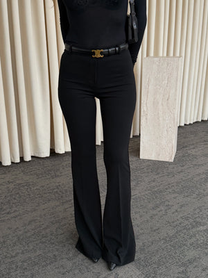 Siyah İspanyol Paça Pantolon - 1404