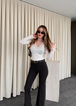 Kahverengi İspanyol Paça Pantolon - 1404