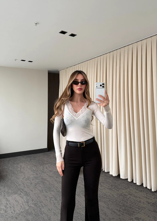 Kahverengi İspanyol Paça Pantolon - 1404